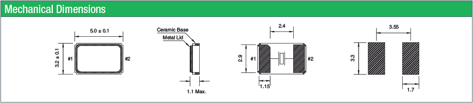 康泰克晶振,QC5B晶振,5032二腳晶振