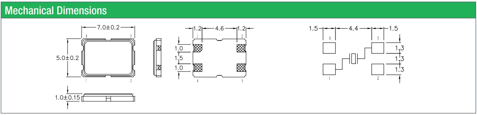 康泰克晶振,QC7A晶振,7050無源晶振