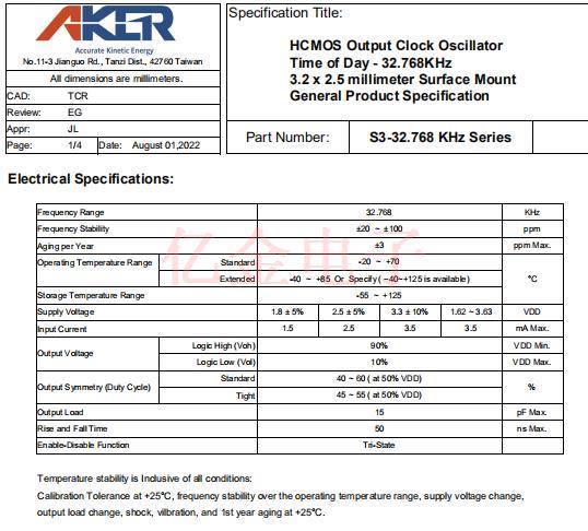 S3-32.768 KHz 11 S3-32.768 KHz 11