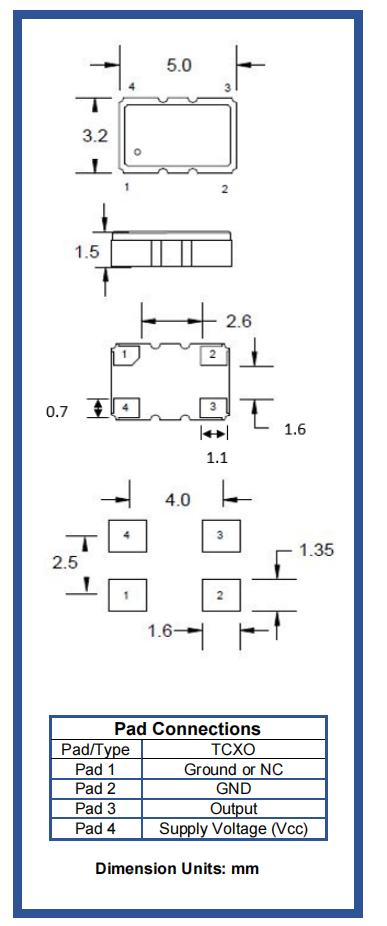 I533-2P3-40.000MHz,ILSI低抖動晶振,I533系列TCXO晶振,5032mm